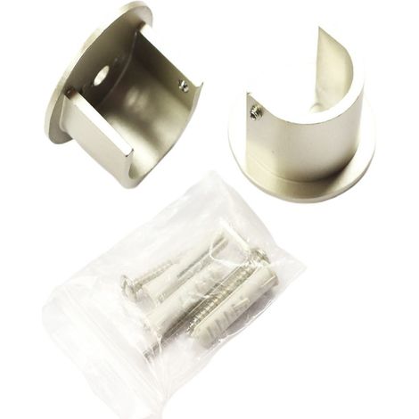 Secodir – Supports de naissance en métal pour tringle à rideau Ø20 mm – Fixation entre murs – Vendu par paire – Visserie incluse