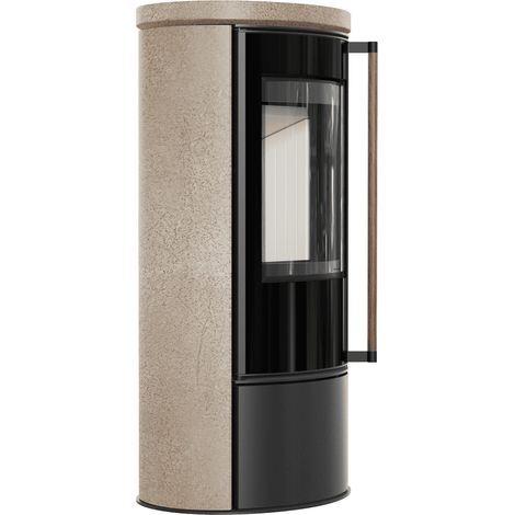 Kaminofen KRATKI ERIK Ø150 5,5 kW Keramik GOLD SATIN + Holzgriff (1/5)