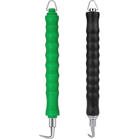 Lot de 2 crochets torsadeurs de fil pour barres d'armature, outils de cerclage pour clôtures en métal et béton, réduisant la fatigue des mains (courbes et droites), 26 cm (1/5)