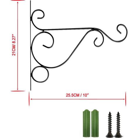 ganchos - Negros. Colgador de plantas para interior y exterior. Colgador de plantas de pared para jardín y balcón. (1/3)
