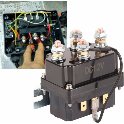 Relè solenoide per verricello da 12V 250A per camion e SUV 4x4 con verricelli da 3000-5000 libbre. (1/5)