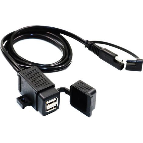 Wasserdichtes 3,1-Ampere-Doppel-USB-Motorradladegerät-Set mit SAE-Anschlusskabel (1/5)