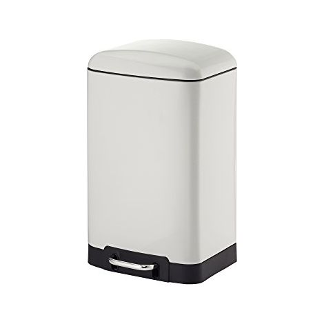 Cestino a pedale in acciaio Kela Davino, 12 litri, 27 x 23 x 40 cm, bianco (1/4)
