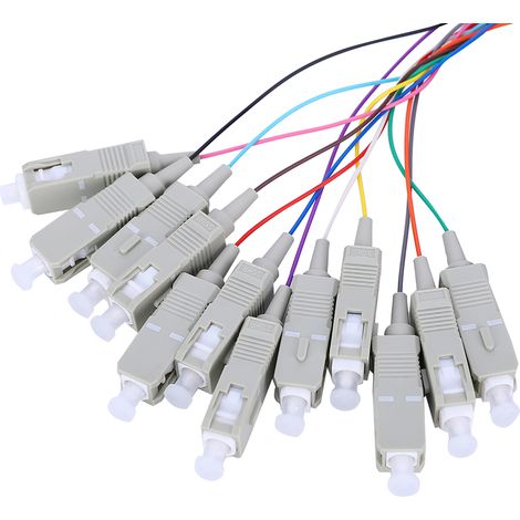 12-Faser-Multimode-Pigtail-Kabel 62,5/125, UPC-Anschluss, PVC-Mantel, Transportklasse (1/5)