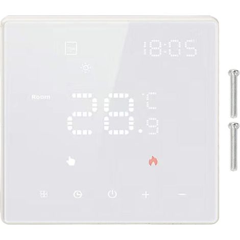 Thermostat WiFi intelligent programmable pour la maison, pour application Tuya, commande vocale, 100-250VAC, blanc, 3A, chauffage au sol, four mural suspendu. (1/5)