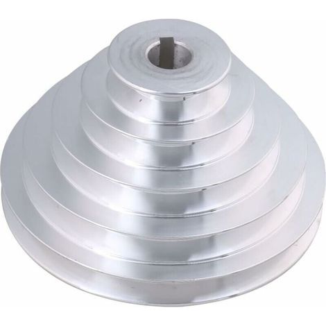 Poulie en aluminium 5 niveaux - 19 mm de diamètre intérieur, 54 à 150 mm de diamètre extérieur, 12,7 mm de largeur - pour courroie de distribution trapézoïdale type A (1/5)