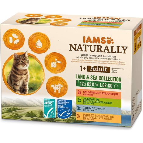 IAMS Naturally Adult Cat Land &amp Sea Collection 12x85 g (1/5)