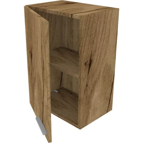 Libreria pensile moderna con anta e schienale - Montaggio rapido cabineo - Quercia