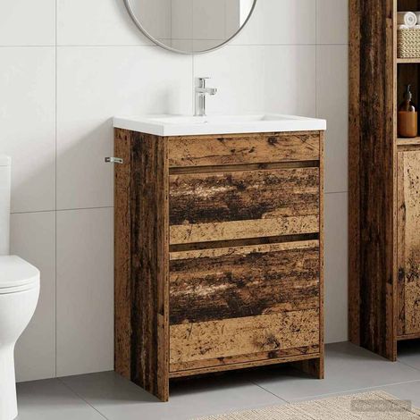 Meuble sous lavabo de salle de bain Bois ancien vidaXL (1/5)