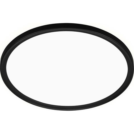TELEFUNKEN LED Bad Deckenleuchte mit Backlight, IP44 LED Badezimmerlampe, ultraflach, neutralweißes Licht, Schwarz, 290x35 mm (DxH)