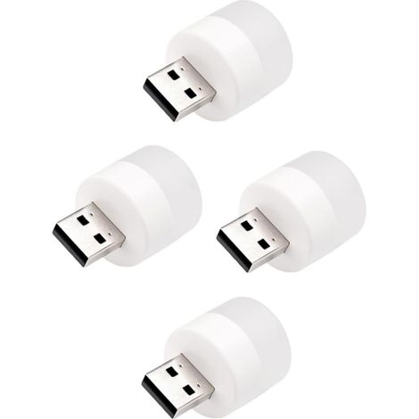 Veilleuse à Brancher LED 1w 3000k Pvc, Mini Lampe USB Blanche