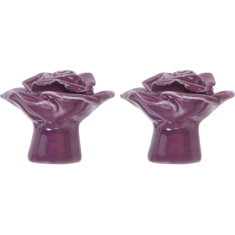 de 2 boutons en céramique en forme de rose pour placards et