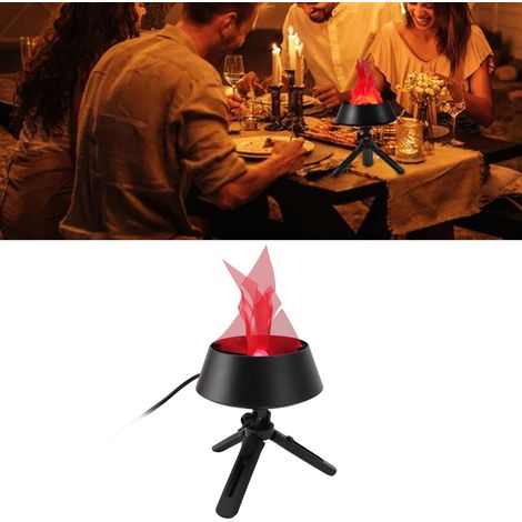 Lampe LED Feu Artificiel Campfire Effet 3D Réaliste Lampe Hachée Table Haut Festivals Clubs Nuit EU Plug 220V ABS Silk Cloth (1/5)