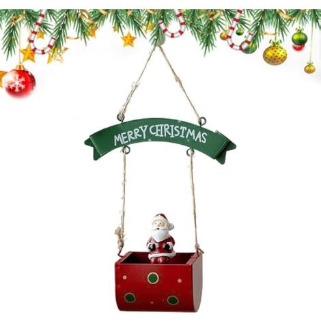 Santa Ornament de Noël Figurine en Résine Thème Boîte aux Lettres en Fer (1/5)