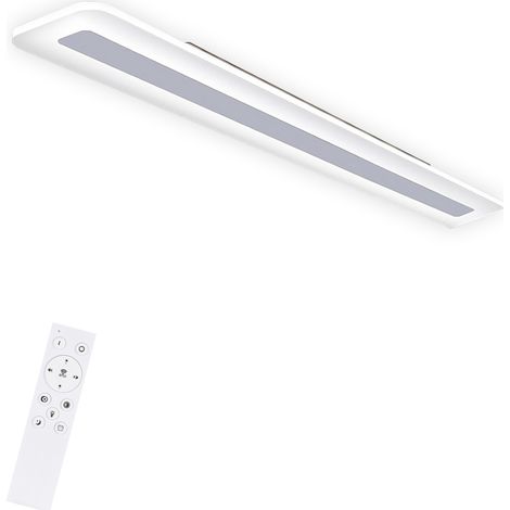 GBLY LED Deckenleuchte Deckenlampe Panel - Wohnzimmerlampe Dimmbar 60CM Bürolampe Modern mit Fernbedienung Schlafzimmerlampe Flach Küchenlampe Acryl Weiß Lang für Flur Wohnzimmer Schlafzimmer Büro