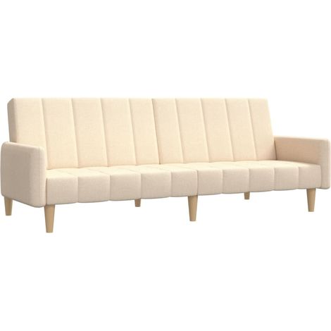Canapé  Sofa-lit à 2 places crème tissu (1/5)