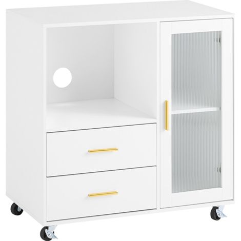 SoBuy Home Office File Cabinet Printer Stand Storage Cabinet Side,ASK09-W