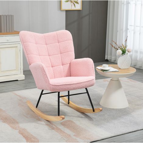 Sillón balancín rosa 98 x 71 x 101 cm, carga máx. 120 kg HAVRYA (1/5)