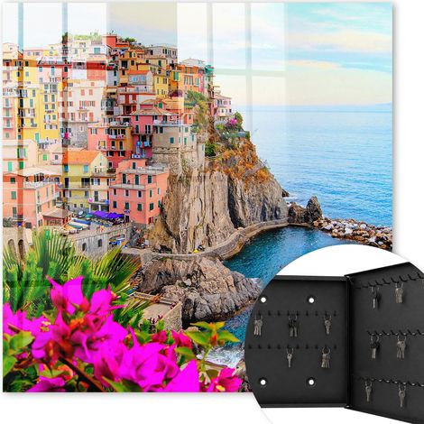 Armoire à clés - (30 cm x 30 cm) - Boîte à clés murale - Coffret de rangement pour clés - Couleur noire - Ouverture vers la droite - Pour maison et bureau - baie colorée (1/5)