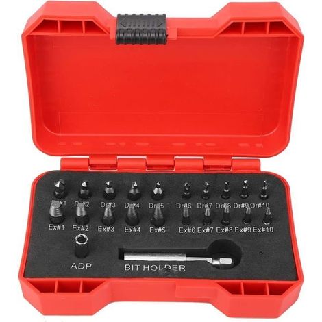 Schraubenausdreher-Set – 22-teiliges Werkzeugset zum Ausdrehen von Linksgewindeschrauben – Langlebiges Hardware-Zubehör (1/5)