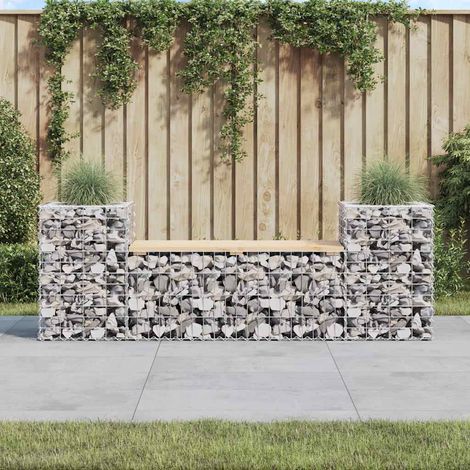 vidaXL Banc de jardin design gabion 183x41x60,5 cm bois massif de pin (1/5)