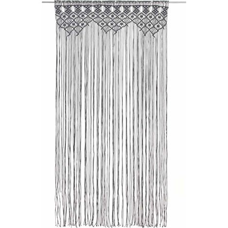 Maison Exclusive - Makramee Vorhang Anthrazit 140x240 cm Baumwoll (1/5)