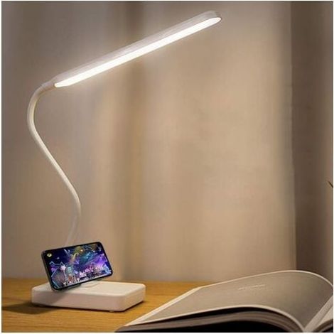Lámpara de escritorio LED inalámbrica ZVD, recargable por USB, batería de 2000 mAh, control táctil, 3 colores, 6 niveles de brillo ajustables, portátil. (1/4)