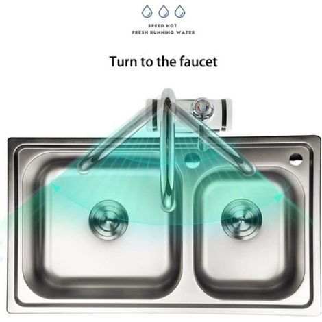 Robinetterie cuisine - Robinet chauffe eau instantané électrique - Gris - Economie d'eau (1/4)