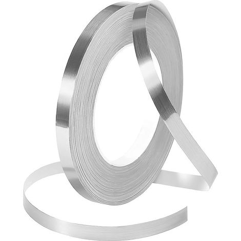Bande Décorative argenté 50M en Inox Garniture de Moulage Métallisée Finition Effet Miroir Métallisé Peel and Stick Moulure Flexible (1/4)