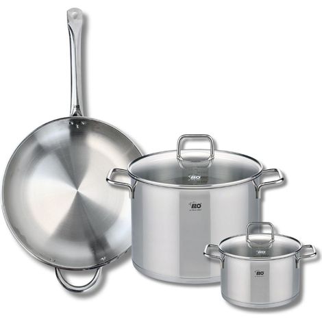 Ensemble de 1 Poêle de cuisson 32 cm et 2 faitouts 16 et 26 cm Elo Profi Citrin (1/5)