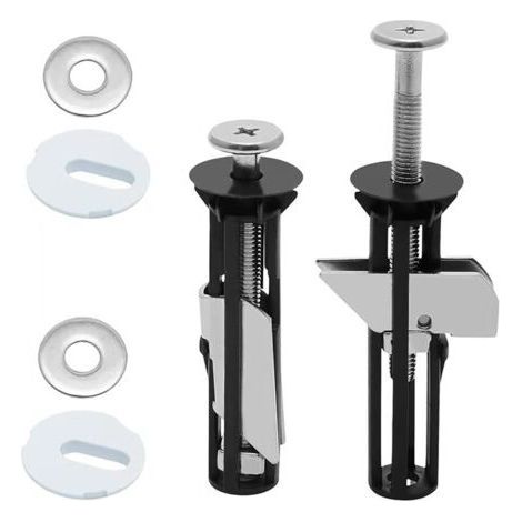 Ensemble de vis de siège de toilette 2 pièces, vis de charnière, vis d'expansion et fixations M5, écrous et boulons en acier inoxydable, accessoires d'entretien du couvercle de toilette, facile à inst (1/4)