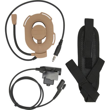 Casque militaire robuste U94 PTT unilatéral pour moto, compatible Hytera PD‑780 PD‑785 PD‑788 PD‑780G, couleur marron. (1/5)