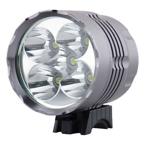 1 Phare Vélo LED 5xT6-Rechargeable Haute Puissanc-Pour VTT et Ville-Blanc