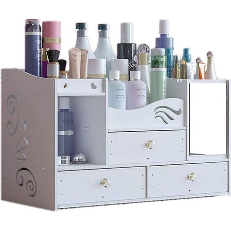 TrAdE Shop Traesio - Organizer Compatto Multistrato Con Specchio Cassetti Per Trucco Accessori Gioielli - (1/5)