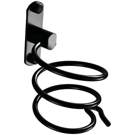 1PCS noir Support pour sèche-cheveux pour montage mural avec perçage - Pour hôtel, salle de bain, WC, barbier Aluminium, finition mate (1/5)