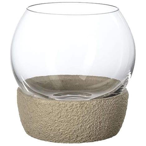Petit photophore, en Verre cristallin et béton (1/5)