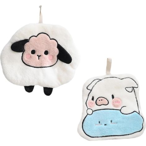 Lot de 2 serviettes absorbantes pour bébé avec boucle de suspension, 22 cm (1/5)