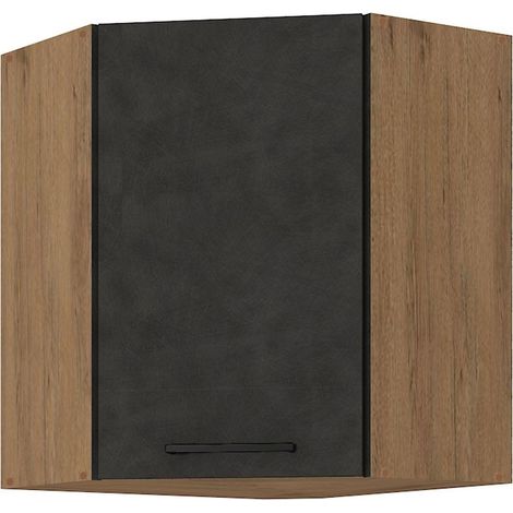 Vigo Eckhängeschrank 60x60 cm Eiche Lancelot Matera Grau Küchenzeile Einbauküche (1/2)