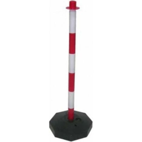 Poste de cadenas separador 900mm SEKURECO  Blanco - Rojo