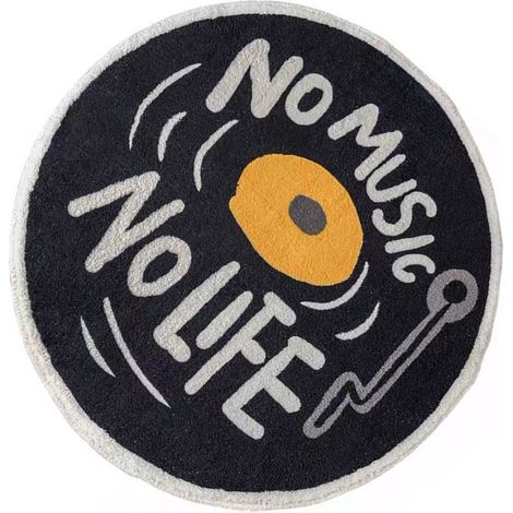 Tapis absorbant d'eau, motif disque CD rétro, antidérapant, épais et doux, imitation cachemire, tapis de salle de bain, type 1, 60 x 60 cm (1/5)