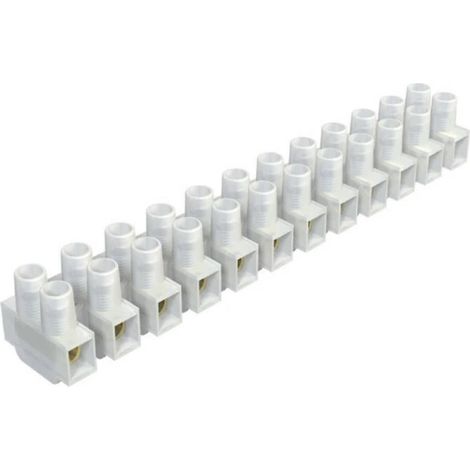 ORION91oficial®- Pack X 30 unidades, Clema Regleta 6mm², PE con 12 Conectores de Cable Eléctrico Blanco, IP20 - spaziOrion91
