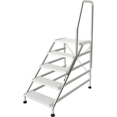 Tubesca - Marchepied en Alu 5 marches Hauteur accès 3 m max. + Kit 1 rampe - MODUL (1/2)