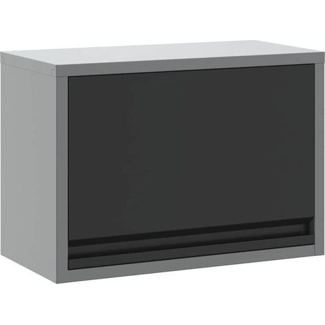 Armoire à outils avec espace de rangement, gris foncé, 50 x 25 x 35 cm (1/5)