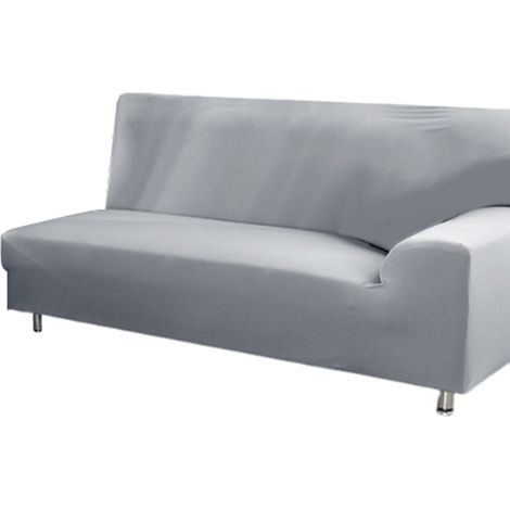 Housse de canapé élastique universelle tout-en-un, 2 places (145–185 cm, gris foncé) (1/5)