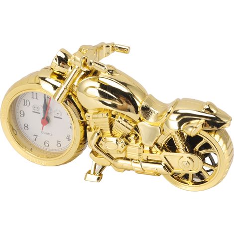 Réveil moto, ingénieux modèle vintage de moto, pour enfants, maison, voiture, bureau, 168D, doré, couleur unique (1/5)