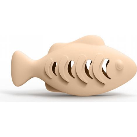 Jouet pour chat beige, 11,9 x 5,7 cm, une pièce, jouet à mâcher, durable, pour la dentition et le divertissement des chats. (1/5)
