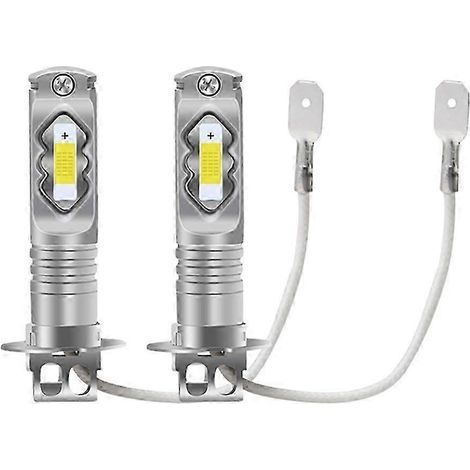 Ampoule LED H3 pour phares antibrouillard, extrêmement lumineuse (1200 lumens), puces CSP, 6500K, pour une utilisation de jour ou de nuit.