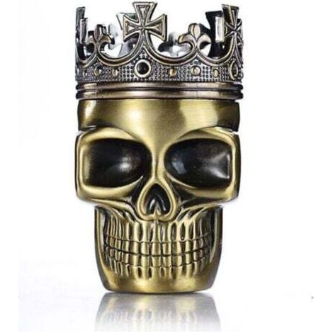 King Skull Age Crowned King Skull Pollen Crusher for Spices, Coffee, Herbs (Bronze)