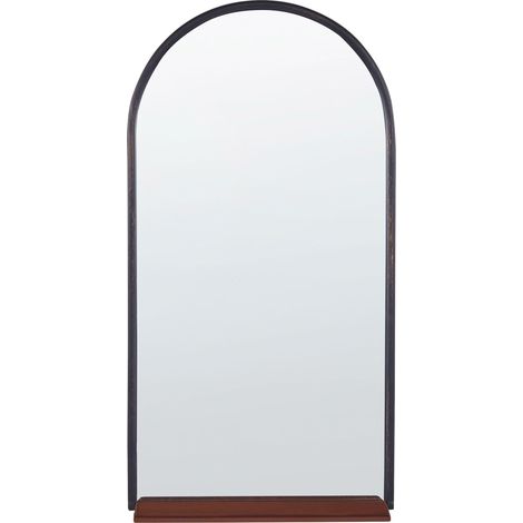 Specchio da parete ovale con mensola integrata 40 x 67 cm nero-rame Domme