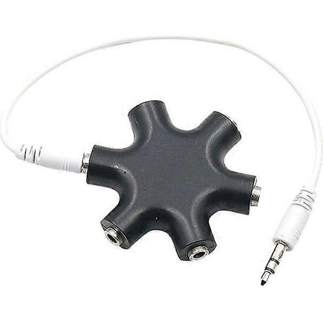 Mini adaptateur répartiteur de casque stéréo portable 1 vers 5 prises 3,5 mm pour téléphones portables. (1/5)